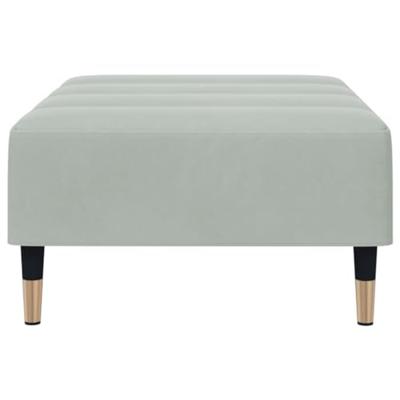 Voetenbank 77x55x31 cm fluweel lichtgrijs Voetenbank 77x55x31 cm fluweel lichtgrijs