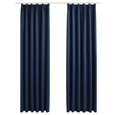 VidaXL Gordijnen verduisterend met haken 2 st 140x175 cm blauw VidaXL Gordijnen verduisterend met haken 2 st 140x175 cm blauw