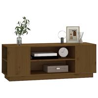 Tv-meubel 110x35x40,5 cm massief grenenhout honingbruin - thumbnail