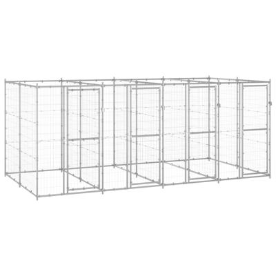 Hondenkennel 9,68 m² gegalvaniseerd staal