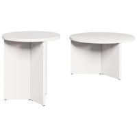 Koffietafel Set 2 pcs Wit 49 x 49 x 28 cm Massief grenenhout - thumbnail