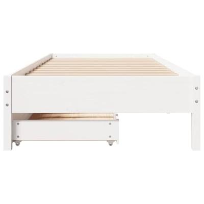 Bedframe zonder matras massief grenenhout wit 90x200 cm