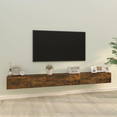 3-delige Tv-meubelset bewerkt hout gerookt eikenkleurig - thumbnail