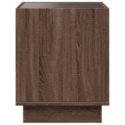 Nachtkastje met Infinity LED 50x50x50 cm bruin eikenkleurig