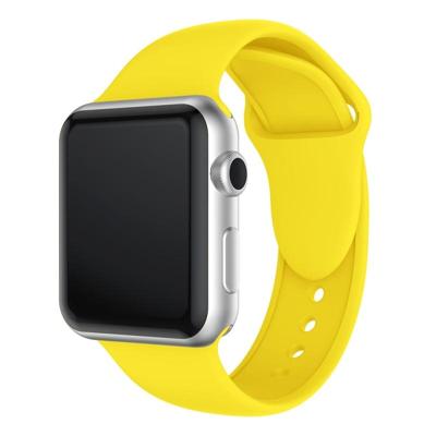 Dubbele klinknagels siliconen horloge Band voor Apple Watch serie 3 & 2 & 1 38mm (geel)
