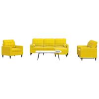 4-delige Loungeset met kussens en bolsters fluweel geel - thumbnail