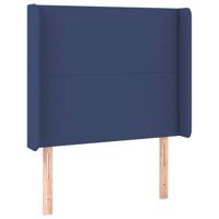 Hoofdbord met randen 103x16x118/128 cm stof blauw - thumbnail