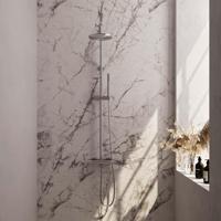 Regendoucheset Opbouw Brauer Brushed Carving 30 cm Thermostatisch met Handdouche 3-Standen Geborsteld RVS - thumbnail