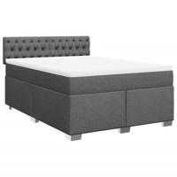 Boxspring met matras stof donkergrijs 160x200 cm - thumbnail