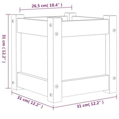 VidaXL Plantenbak 31x31x31 cm massief grenenhout wit
