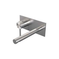 Brushed Carving inbouw wastafelmengkraan met rechte uitloop, afdekplaat model A2 RVS geborsteld PVD - thumbnail