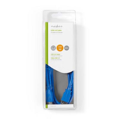 Nedis CCGB61010BU20 Usb 3.0-kabel A Male - A Female 2,0 M Blauw - thumbnail
