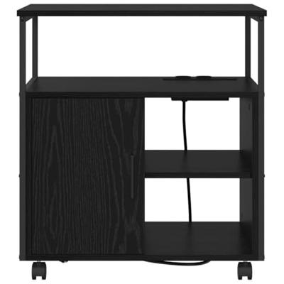 Kantoor kast met wiel Zwart eiken 60 x 46 x 67 cm Bewerkt hout Kantoor kast met wiel Zwart eiken 60 x 46 x 67 cm Bewerkt hout