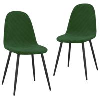 Eetkamerstoelen 2 st fluweel donkergroen - thumbnail