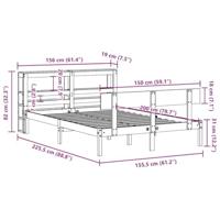 Bedframe zonder matras massief grenenhout wit 150x200 cm - thumbnail