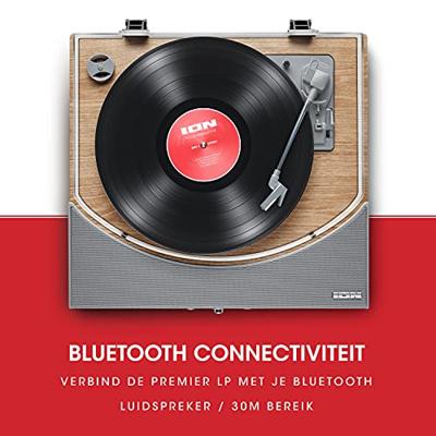ION Audio Premier LP - Draadloze Bluetooth platenspeler / vinyl platenspeler met luidsprekers, USB-conversie, RCA & hoofdtelefoonuitgangen - Natuurlijke houtafwerking
