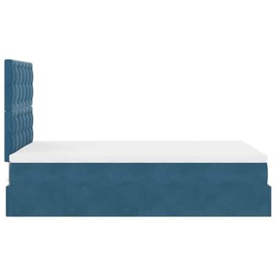 Ottoman bed met matrassen 120x200cm fluweel donkerblauw
