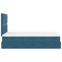 Ottoman bed met matrassen 120x200cm fluweel donkerblauw - thumbnail