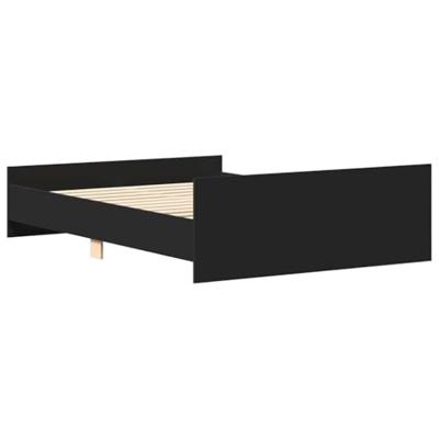 Bedframe met hoofd- en voeteneinde zwart 135x190 cm