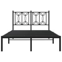 Bedframe met hoofdbord metaal zwart 120x190 cm - thumbnail