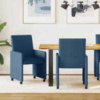 Eetkamerstoel met kussen 2 pcs Blauw 57 x 66 x 94 cm Stof - thumbnail