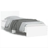 Bedframe met hoofdbord en LED-verlichting wit 75x190 cm - thumbnail