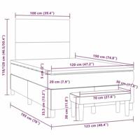 Boxspring met matras fluweel donkergrijs 120x190 cm - thumbnail