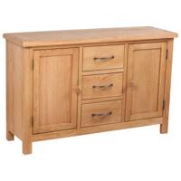 Dressoir met 3 lades 110x33,5x70 cm massief eikenhout - thumbnail