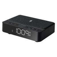 Aiwa CR-30BK Draadloze wekker, draadloos opladen van 5 W, PLL-FM-radio met 10 vooraf ingestelde stations en dubbele alarmen met radio- of pieptoonopties - thumbnail