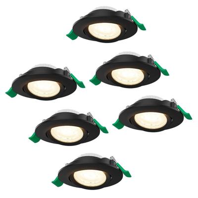 Set van 6 Prado dimbare LED-inbouwspots - 6 watt 570 lumen - CCT instelbare lichtkleur 2700K/4000K/6000K - lage inbouwdiepte 25 mm - rond - IP20 voor gebruik binnenshuis - Zwart Set van 6 Prado dimbare LED-inbouwspots - 6 watt 570 lumen - CCT instelbare lichtkleur 2700K/4000K/6000K - lage inbouwdiepte 25 mm - rond - IP20 voor gebruik binnenshuis - Zwart