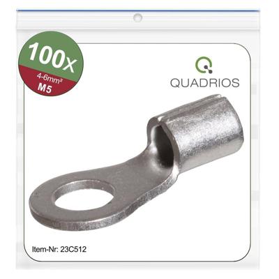 Quadrios 23C512 Ringkabelschoen Dwarsdoorsnede (max.): 6 mm² Schachtdiameter: 5.3 mm Ongeïsoleerd 100 stuk(s)
