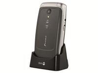 Doro Primo 408 by mobiele telefoon met groot kleurendisplay, verlicht toetsenbord, noodoproepknop, valsensor, camera, zaklamp, alarmfunctie, incl. tafellaadstation, 360092, grijs - thumbnail