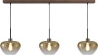 Masterlight 3-lichts hanglampGenua bruin met goud glas Ø 29cm - 2971-15-15-130-3-29 - thumbnail