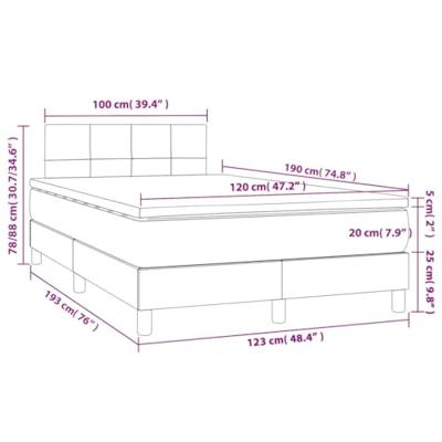 Boxspring met matras stof donkergrijs 120x190 cm