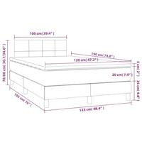 Boxspring met matras stof lichtgrijs 120x190 cm - thumbnail