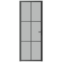 Binnendeur 76x201,5 cm matglas en aluminium zwart - thumbnail