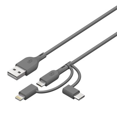 GP GPCBCY1NGYUSB313 USB-laadkabel USB 2.0 USB-A stekker, Apple Lightning stekker, USB-micro-B stekker, USB-C stekker 1.00 m Grijs GP GPCBCY1NGYUSB313 USB-laadkabel USB 2.0 USB-A stekker, Apple Lightning stekker, USB-micro-B stekker, USB-C stekker 1.00 m Grijs