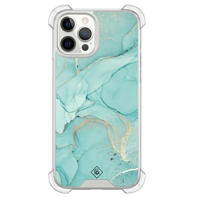 iPhone 12 (Pro) siliconen shockproof hoesje - Touch of mint