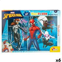 Kinderpuzzel Spider-Man Dubbelzijdig 60 Onderdelen 70 x 1,5 x 50 cm (6 Stuks) - thumbnail