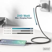 Digitus AK-300344-005-S USB-C-kabel USB 4.0 USB-C stekker 0.50 m Zwart (mat) Uitstekende verouderingseigenschappen, Flexibel, Flexibele binnenader, Bestand - thumbnail