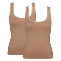 2-pack dames hemden GO brede band - Biologisch katoenen dames onderhemd - Ronde hals - thumbnail