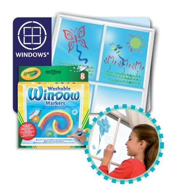 Crayola - viltstiften - 8 wasbare raamstiften voor kinderen