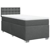 Boxspring met matras stof donkergrijs 90x190 cm - thumbnail