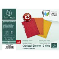 Exacompta elastomap uit karton, ft A4, 3 kleppen, set van 3 stuks in 3 tinten oranje (Zon) - thumbnail