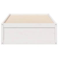 Bedframe zonder matras massief grenenhout wit 75x190 cm - thumbnail