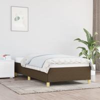 Bedframe zonder matras 90x190 cm stof donkerbruin - thumbnail