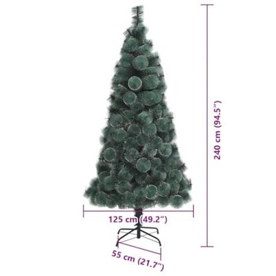 VidaXL Kunstmatige voorverlichte kerstboom met ballenset groen 240 cm
