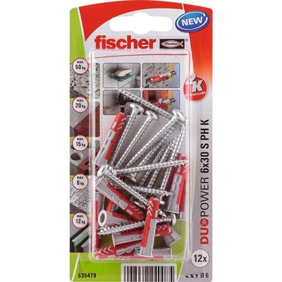 Fischer 535479 DuoPower 6 x 30 S PH K NV Plug 30 mm 6 mm 1 set(s) Fischer 535479 DuoPower 6 x 30 S PH K NV Plug 30 mm 6 mm 1 set(s)