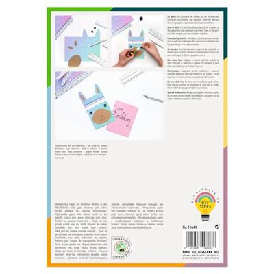 Designpapier met metallic effect FOLIA, 12 vellen meerkleurig
