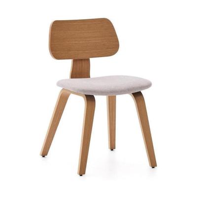 Kave Home Gena eetkamerstoel chenille Beige poot eiken naturel